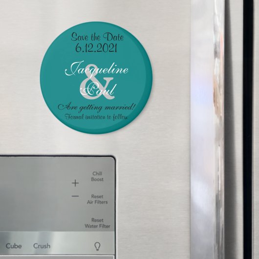 Save the Date Aquamarine grüne Magnete Magnet (In Situ (Kühlschrank))