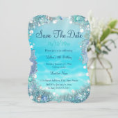 Save the Date Aquamarine Perlen des Blauen Meeres (Stehend Vorderseite)