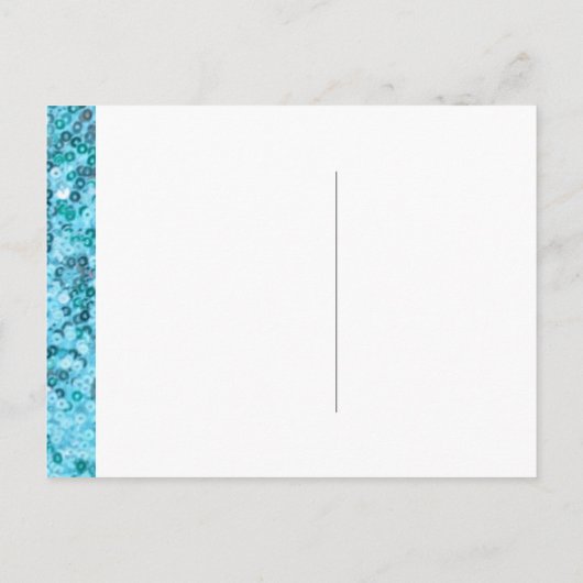 Save The Date | Aquamarine Sequenzen Ankündigungspostkarte (Rückseite)