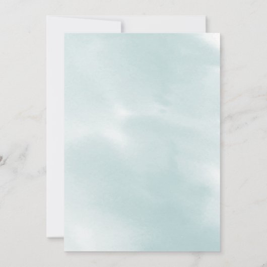 Save The Date | Aquamariner grüner Wasserfarbenstr Einladung (Rückseite)