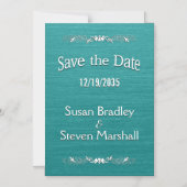 Save the Date Aquamariner Text Magneteinladung (Vorderseite)