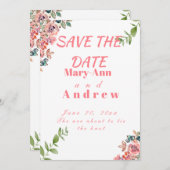 Save the Date Aquarellblume Einladung (Vorne/Hinten)