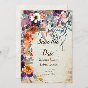 Save the Date Aquarellblumen Einladung
