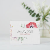 Save the Date Aquarellbukett Ankündigungspostkarte (Stehend Vorderseite)