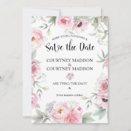 Save the Date Aquarellfarben Rosen Blume