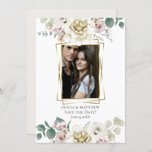 Save The Date Aquarellfarbener Alabaster Einladung