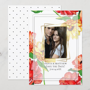 Save The Date   Aquarellfarbener Foto Einladung
