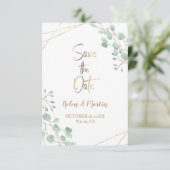 Save the Date, Aquarellgoldrahmen Einladung (Stehend Vorderseite)