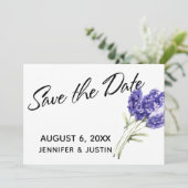 Save the Date Aquarelllavender-Blume (Stehend Vorderseite)