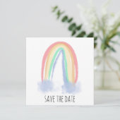 Save the Date Aquarellmaler Regenbogen (Stehend Vorderseite)