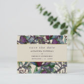 Save the Date Aquarellpflaume lila Postkarte (Stehend Vorderseite)