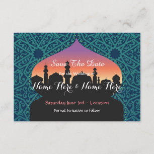 Save the Date arabische Nächte Hochzeit Aquamarine