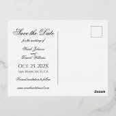 Save the Date Arch Foto Elegantes Script Green Gol Folie Einladungspostkarte (Rückseite)