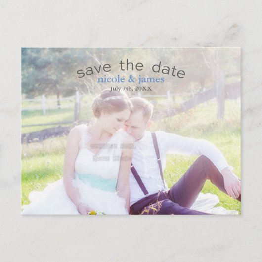 SAVE THE DATE Arch Typografy Foto Postkarte (Vorderseite)