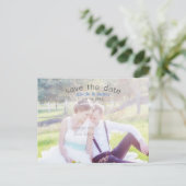 SAVE THE DATE Arch Typografy Foto Postkarte (Stehend Vorderseite)