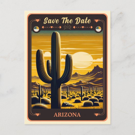 Save The Date | Arizona Einladung Postkarte (Vorderseite)