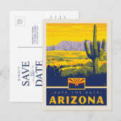 Save The Date | Arizona Einladungspostkarte (Vorne/Hinten)