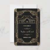 Save The Date | Art Deco Black Gatsby 1920s (Vorderseite)