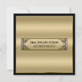 Save the Date Art Deco Gatsby Glamour Gold Black Einladung (Rückseite)