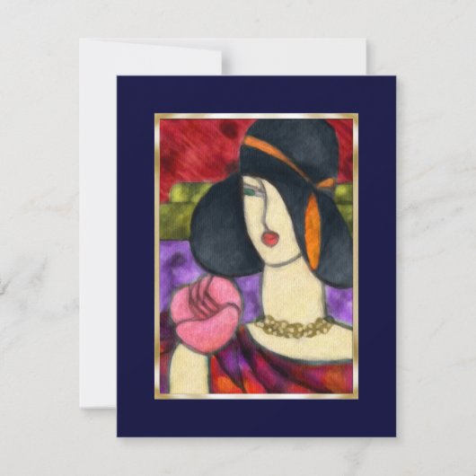 Save the Date Art Deco Vivid Vivian (Vorderseite)
