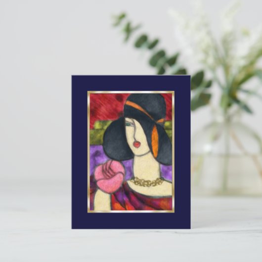 Save the Date Art Deco Vivid Vivian (Stehend Vorderseite)