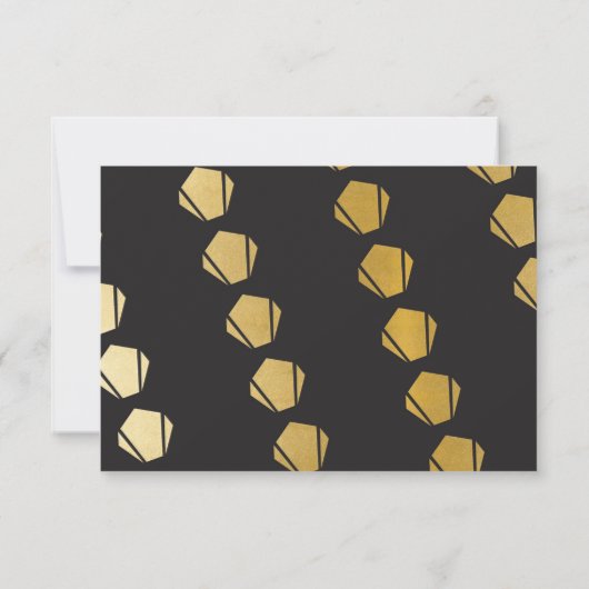 Save the Date Art Deco Wedding Party Gold Einladun (Rückseite)