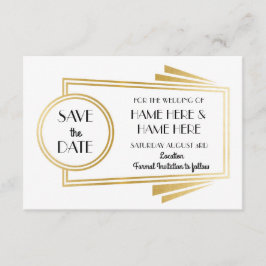 Save the Date Art Deco Wedding Party Gold Einladun