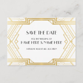 Save the Date Art Deco Wedding Party Gold Einladun