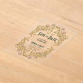 Save The Date Art Nouveau Wedding Acryleinladungen (Ablage )