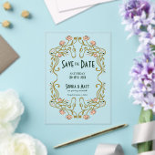 Save The Date Art Nouveau Wedding Acryleinladungen (In Situ (Hochzeit))