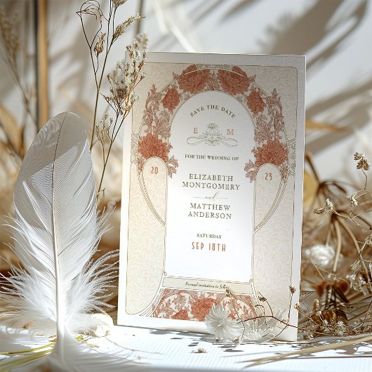 Save the Date Art Nouveau William Morris Einladung