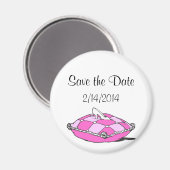Save the Date Aschenputtel Slipper Pink Kissen Magnet (Vorderseite/Rückseite)