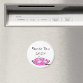 Save the Date Aschenputtel Slipper Pink Kissen Magnet (In Situ (Geschirrspüler))