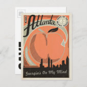 Save The Date | Atlanta, GA Ankündigungspostkarte (Vorne/Hinten)