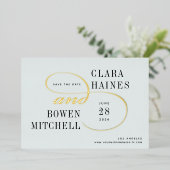 Save the Date aufgedeckte Swash-Karte Folieneinladung (Stehend vorne)