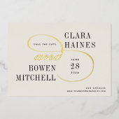 Save the Date aufgedeckte Swash-Karte Folieneinladung (Vorderseite)