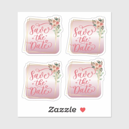 Save the Date Aufkleber (Blatt)