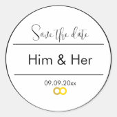 Save the Date Aufkleber bearbeitbar (Vorderseite)