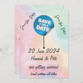 SAVE THE DATE Aufkleber/bearbeitbarer Text Einladung (Vorne/Hinten)