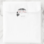 Save the Date Aufkleber Chandelier BW Damask (Tasche)