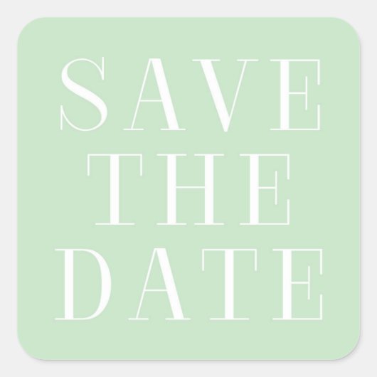 Save the Date Aufkleber für Minze und Weiß (Vorderseite)