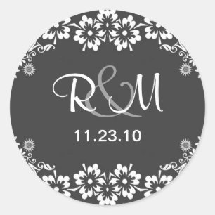 Save the Date Aufkleber mit Monogramm und Datum