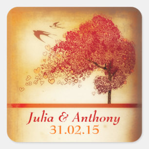 Save the Date Aufkleber mit Vintager Liebe