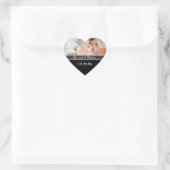 Save the Date Aufkleber Schwarz und Weiß Ihr Foto (Tasche)