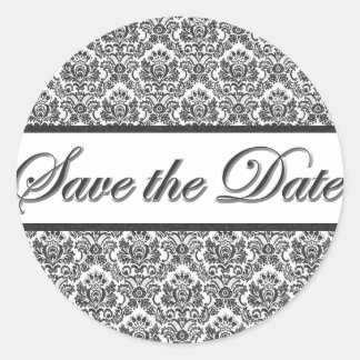 Save the Date Aufkleber/Siegel für Schwarz/Weiß-Da Runder Aufkleber