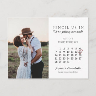 Save the Date August 2022 Monatskalender Herzbüche Postkarte