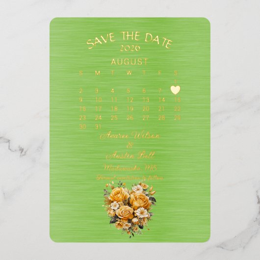 Save the Date August 2026 Hochzeit Folieneinladung (Vorderseite)