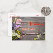 Save the Date aus Holz Mitteilungskarte (Vorderseite/Rückseite Beispiel)