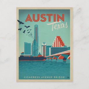 Save The Date   Austin, TX Congress Avenue Bridge Ankündigungspostkarte