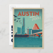 Save The Date | Austin, TX Congress Avenue Bridge Ankündigungspostkarte (Vorne/Hinten)
